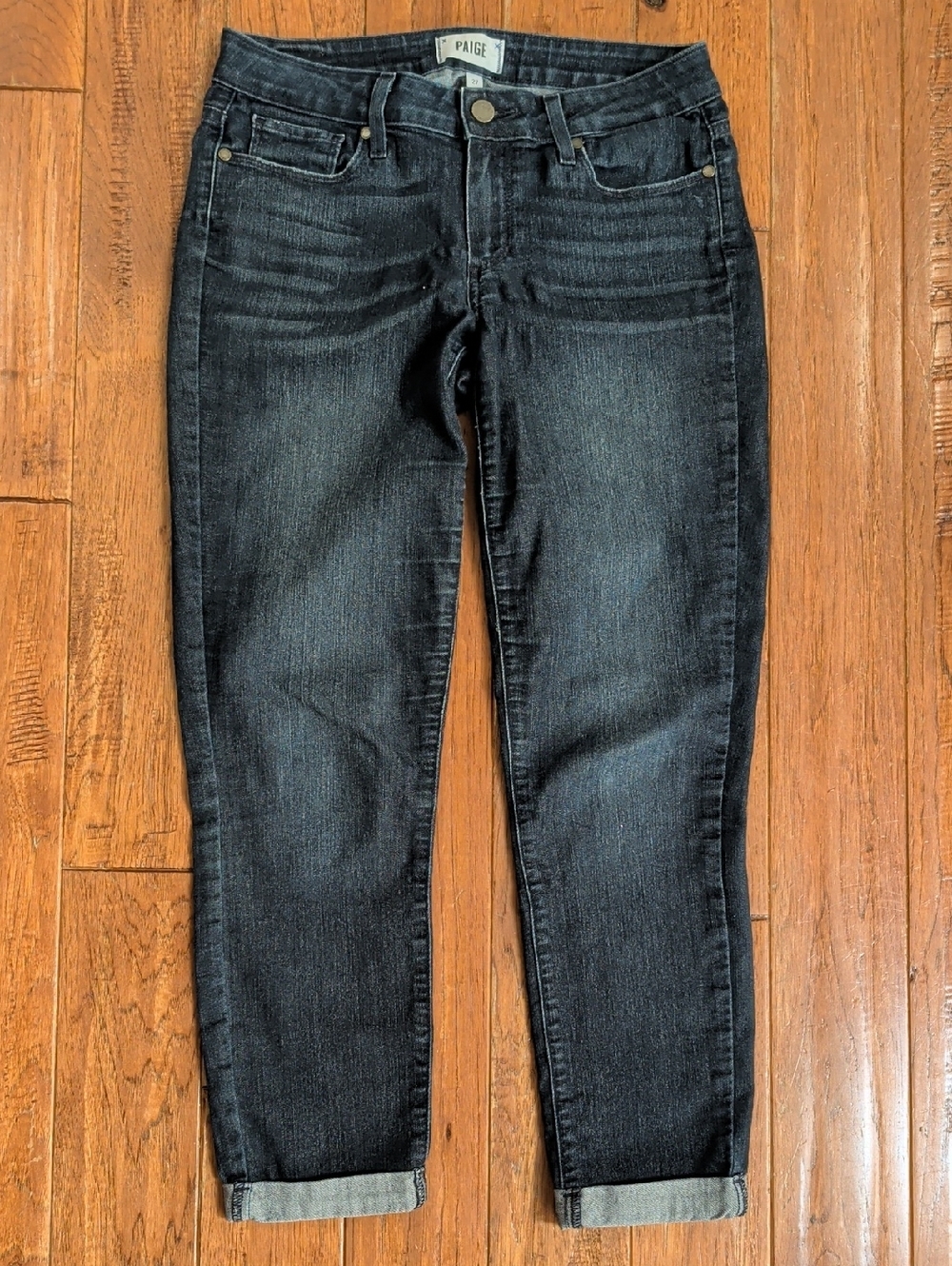 PAIGE Kylie Crop Women's Blue Straight Jeans